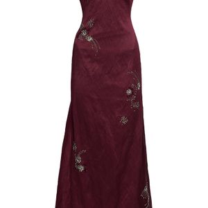 Erdem Purple Off-The-Shoulder Satin Gown