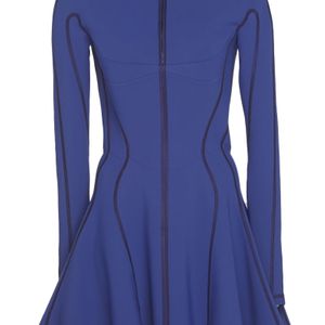 Mugler Flared Jersey Bonded Mini Dress ブルー