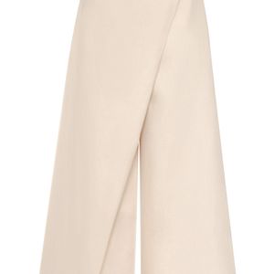 ANDRES OTALORA Natural Ocultas Historia Wide-Leg Cropped Cotton-Linen Pants