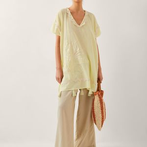 Monsoon Natural Suzie Tassel Kaftan Cover Up Yellow