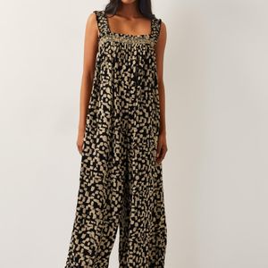 Monsoon Black Ania Geometric Print Jumpsuit