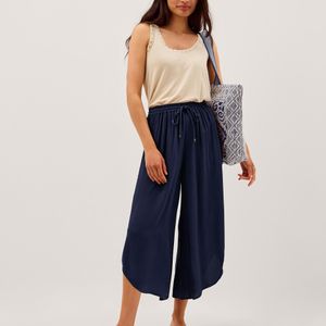 Monsoon Teri Drawstring Culotte Trousers Blue