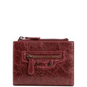 Balenciaga Red Bifold Wallet Le City In Arena Leather