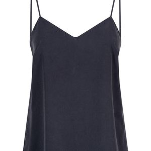 Max Mara Blue Solid V Neck Top