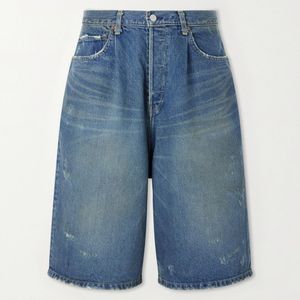 Ssstein Blue Straight-leg Denim Shorts for men