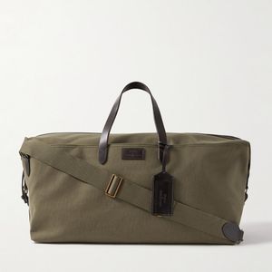 Polo Ralph Lauren Green Leather-Trimmed Canvas Duffle Bag for men
