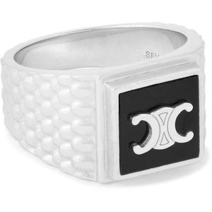 Céline White Onyx Signet Ring for men