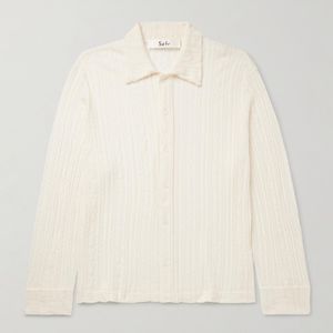 Séfr Natural Riku Pointelle-Knit Merino Wool Shirt for men