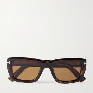 Tom Ford Brown Icon Rectangular-frame Tortoiseshell Acetate Sunglasses for men