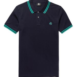 PS by Paul Smith Blue Slim-fit Contrast-tipped Cotton-piqué Polo Shirt for men