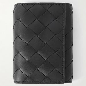 Bottega Veneta Black Intrecciato Leather And-Tone Key Holder Case for men