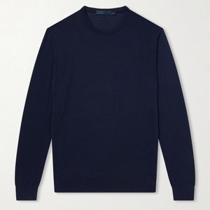 Kiton Blue Wool Knit Sweater for men