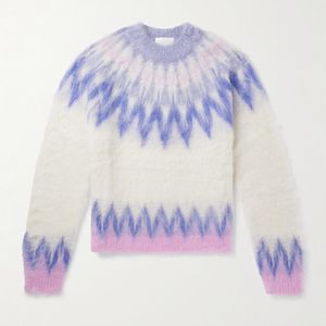 Isabel Marant Purple Nicolas Oversized Brushed Jacquard-Knit Sweater for men