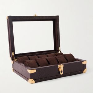 Rapport White 10-piece Croc-effect Leather Watch Box for men