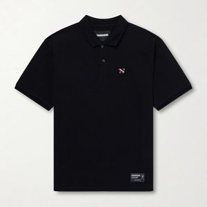 Neighborhood Black Logo-Appliquéd Embroidered Cotton-Piqué Polo Shirt for men