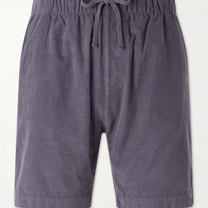 Hartford Blue Straight-Leg Cotton-Corduroy Shorts for men