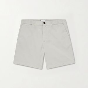Mr P. Blue Straight-Leg Garment-Dyed Organic Cotton-Blend Twill Shorts for men