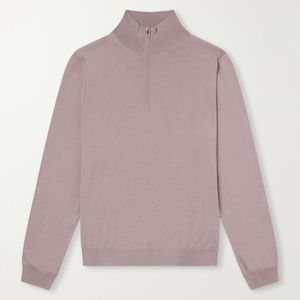 Slowear Pink Zanone Flexwool Half-Zip Sweater for men