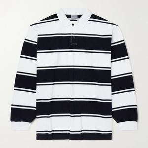 Balenciaga Blue Stripe Cotton Polo Shirt for men