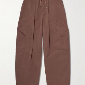 FRIZMWORKS Brown Fold Fatigue Tapered Cotton-Blend Canvas Cargo Trousers for men