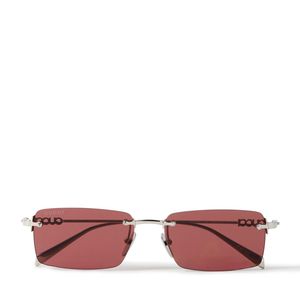 Gucci Pink Rimless Rectangular-Frame-Tone Sunglasses for men