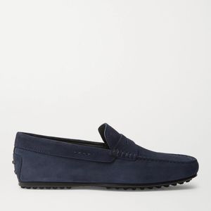 Tod's Blue Gommino Suede Driving Shoes for men