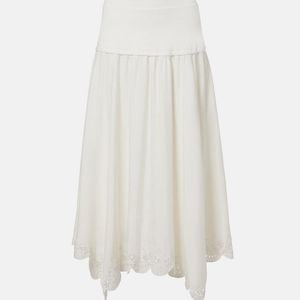 Jonathan Simkhai White Haven Linen-Blend Midi Skirt