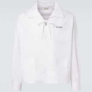 Bode White Cotton Poplin Top for men
