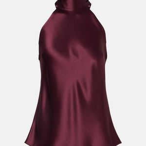 Galvan Purple Sienna Satin Top
