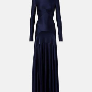 Rabanne Blue Paneled Jersey Maxi Dress