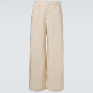 Lemaire Natural Silk-Blend Wide-Leg Pants for men