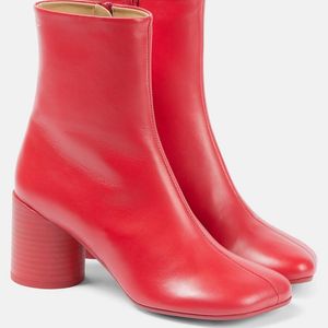 MM6 by Maison Margiela Red Anatomic Leather Ankle Boots