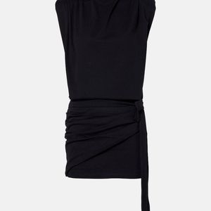 Isabel Marant Black Marielle Draped Cotton Minidress