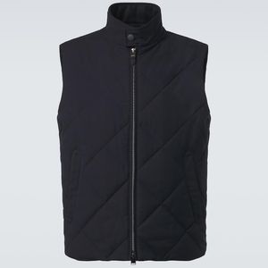 Canali Blue Quilted Puffer Vest for men