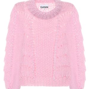 Pullover in lana e mohair di Ganni in Rosa