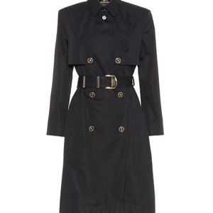 Versace Schwarz Trenchcoat aus einem Baumwollgemisch