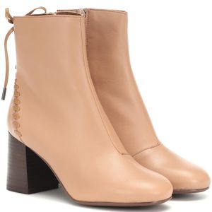 See By Chloé Natur Ankle Boots Reese aus Leder