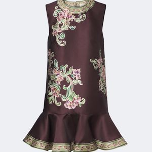 ALÉMAIS Brown Josie Floral Ruffled Minidress