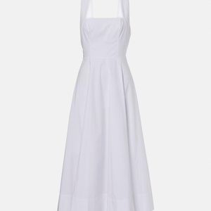 Staud White Teresa Cotton Midi Dress