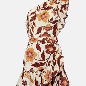 Poupette Corinne Floral Ruffled Cotton Minidress
