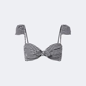 Montce Blue Cabana Gingham Seersucker Bikini Top