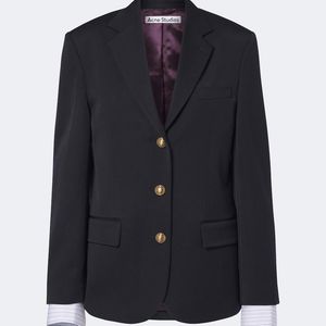 Acne Blue Layered Wool Blazer