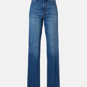 Victoria Beckham Blue High-Rise Wide-Leg Jeans