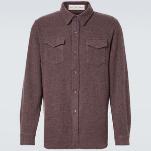 God's True Cashmere Brown Cashmere Shirt With Amethyst for men