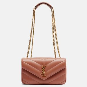 Saint Laurent Red Loulou Small Leather Shoulder Bag