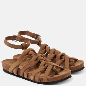 Brunello Cucinelli Brown Suede Sandals