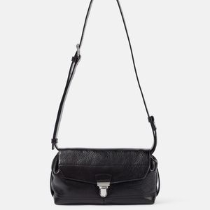 Lemaire Black Gear Leather Shoulder Bag