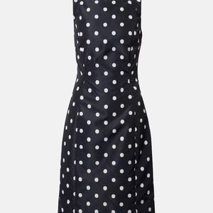 Patou Blue Polka-Dot Faille Minidress