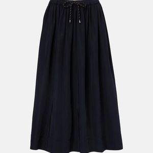 Veronica Beard Blue Bates Gathered Taffeta Midi Skirt