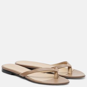 The Row Natural Sacha Leather Thong Sandals
